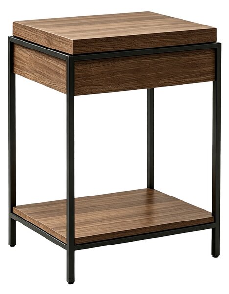 Consola cu spatiu de depozitare Odar, Nuc, 63x63x80 cm