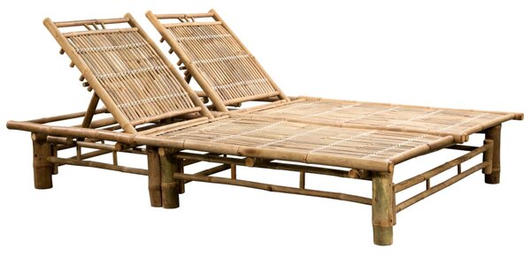 Șezlong de plajă pentru 2 persoane, bambus