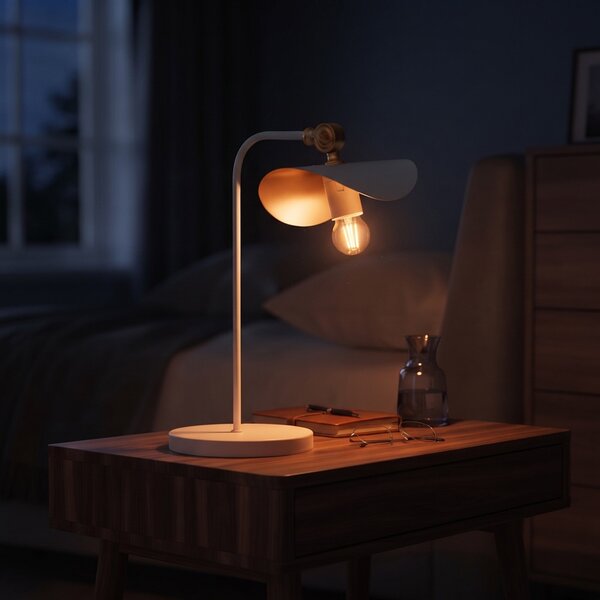Lampa de masa Curve, Alb, 30x30x25 cm