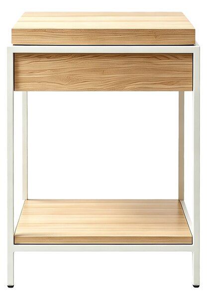 Consola cu spatiu de depozitare Odar, Alb, 63x63x80 cm