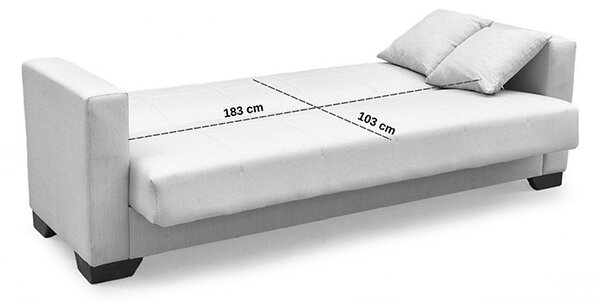 Canapea extensibila 3 locuri cu spatiu de depozitare Vox, Bej, 75x180x85 cm