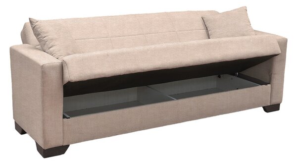 Canapea extensibila 3 locuri cu spatiu de depozitare Vox, Bej, 75x180x85 cm