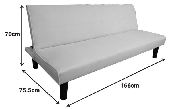 Canapea extensibila Kedran, Bej, 75.5x166x70 cm