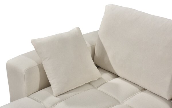 Coltar extensibil cu spatiu de depozitare Belda, Crem, 138x246x82 cm