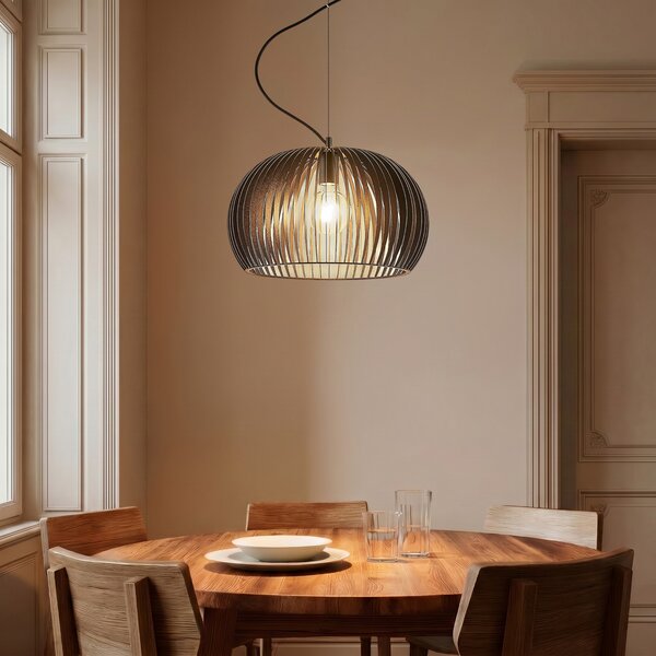 Lustră Pendul Lindby, Jusra, reglabil, Negru, Bucătărie, Metal, Modern