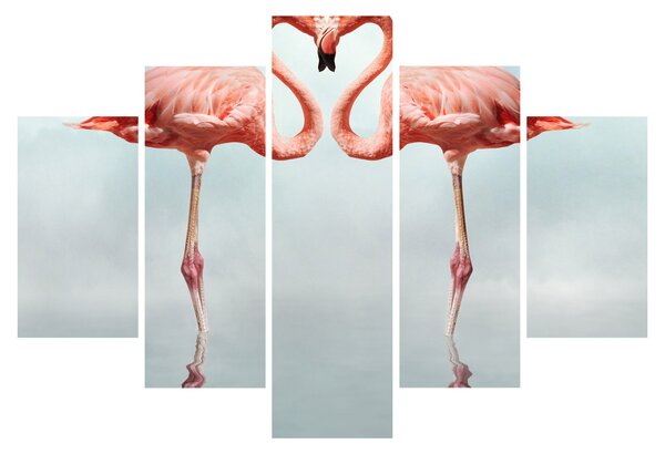 Tablou cu doi flamingo (150x105 cm)