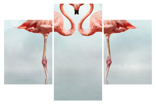 Tablou cu doi flamingo (90x60 cm)