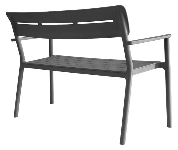 Banca pentru doua persoane Cadrin, Gri inchis, 83x117x60 cm
