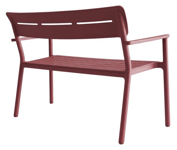 Banca pentru doua persoane Cadrin, Burgundy, 60x117x83 cm