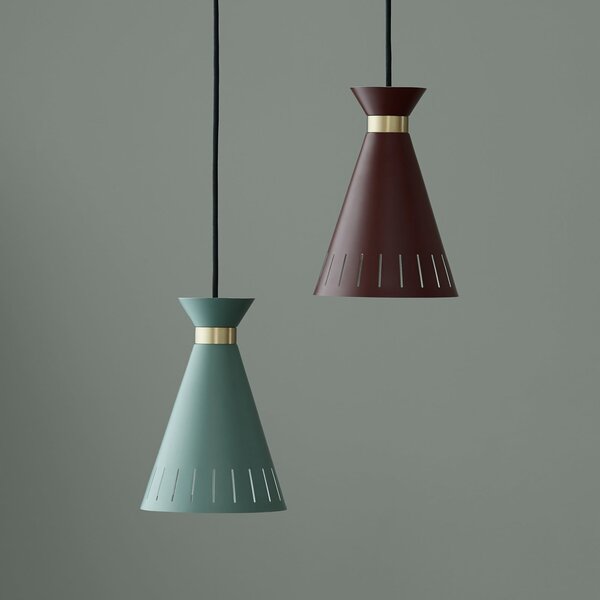 Lustră Pendul Warm Nordic, Cone, reglabil, Verde, Sala de mese, Metal, Vintage