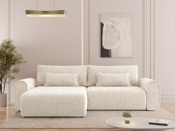 Colțar Comfivo 602, Funcția de dormit, Spațiu de depozitare, 245x145x82cm, 100 kg, Picioare: Plastic