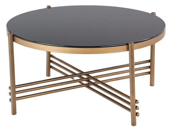 Măsuță de cafea Houston 513, Negru, Auriu, Metal, 41cm, 18 kg