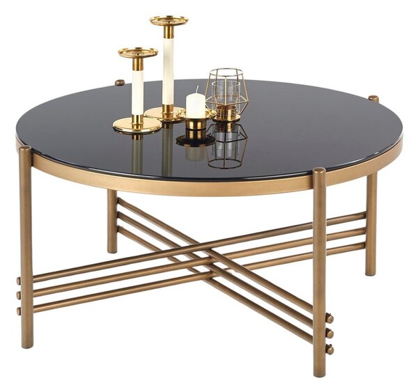 Măsuță de cafea Houston 513, Negru, Auriu, Metal, 41cm, 18 kg