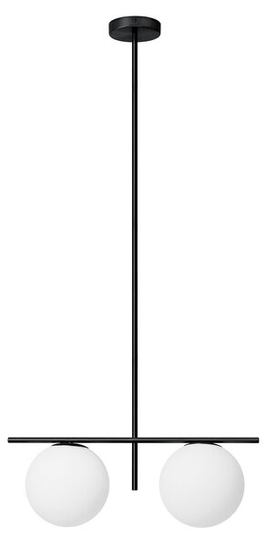 Sforzin Lampă suspendată Jugen, negru, 2 becuri, reglabil, Negru, Camera de zi / sufragerie, Metal, Design