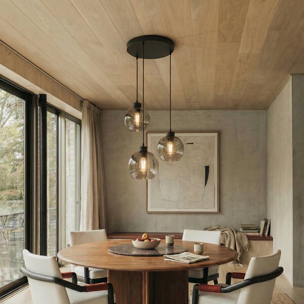 Lustră Pendul TK Lighting, Cubus, reglabil, Gri, Camera de zi, Sticlă, Modern