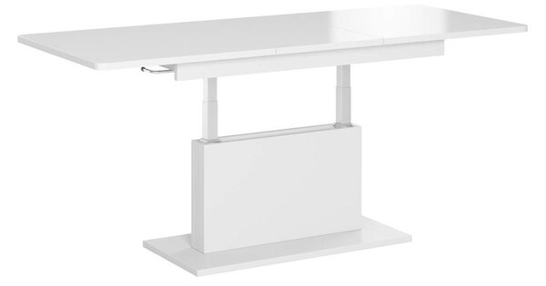 Măsuță de cafea extensibila Houston 1253Mat alb, 6x7x13cm, PAL laminat, Unghiular
