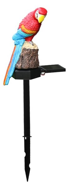Lampa solara LED papagal exterior, rezistenta interperii, IP67, 400mAh, 1,2V, 41cm, multicolor