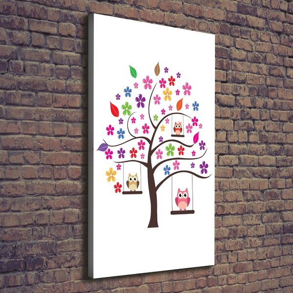 Imprimare tablou canvas Owls pe leagăne