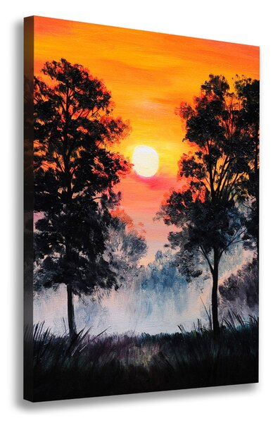 Imprimare tablou canvas pădure Apus de soare