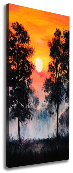 Imprimare tablou canvas pădure Apus de soare