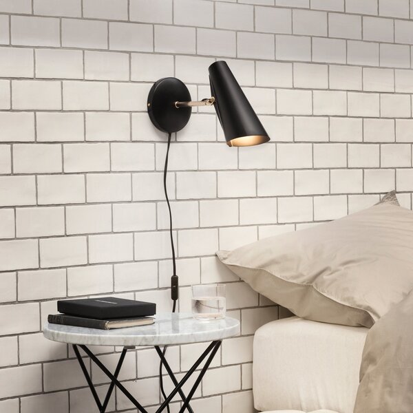 Lampă de perete Northern, BIRDY, Negru, Camera de zi, Metal, Design
