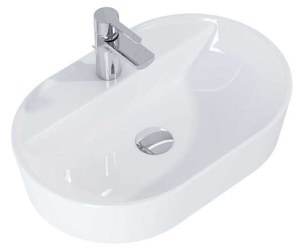 Elita Babette lavoar 62x41.2 cm ovale de blat alb luciu RE040620018060