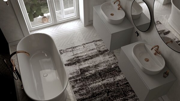 Elita Babette lavoar 62x41.2 cm ovale de blat alb luciu RE040620018060
