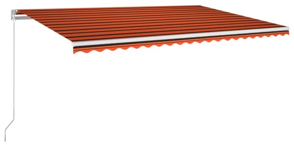 Copertină retractabilă manual, portocaliu și maro, 500x300 cm