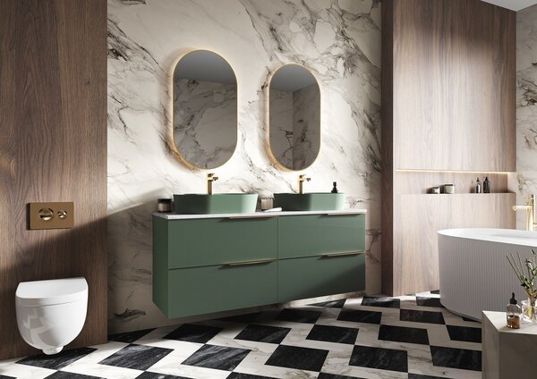 Elita Soho dulap 80x45.3x63.5 cm sub chiuveta pe perete verde RE010804047010