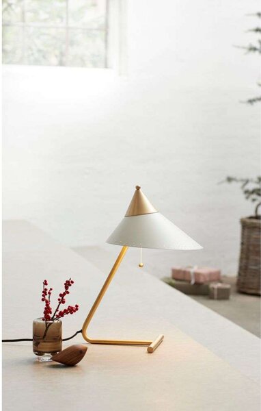 Lampă de masă Warm Nordic, Brass Top, Alb, Camera de zi, Metal, Design
