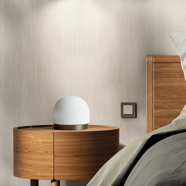 Miloox by Sforzin Domu lampă de masă, Ø 15 cm, bronz/alb, sticlă, GX53, reglabil, Alb, Camera de zi / sufragerie, Sticlă, Design, Ecran de masă în poziție verticală