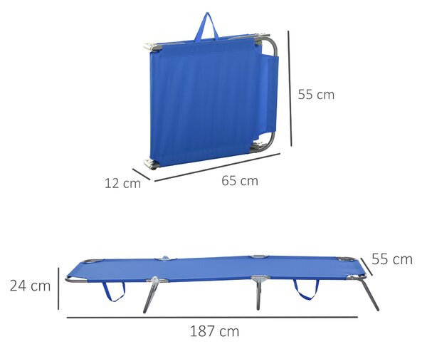 Sezlong pentru Gradina Pliabil Outsunny, Metal si Tesut Oxford | Aosom Romania