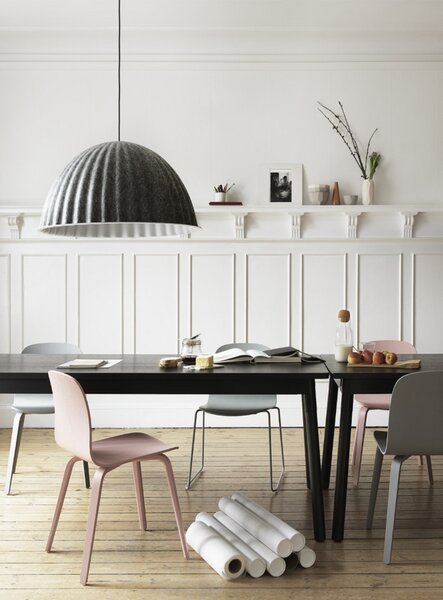 Lustră Pendul Muuto, reglabil, Negru, Sala de mese, Țesătură / Textil