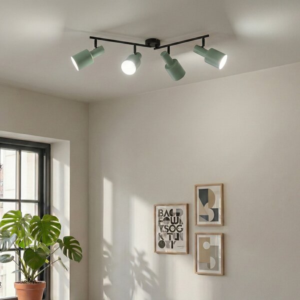 Plafoniere Lindby, Ovelia, reglabil, Verde, Camera de zi, Metal, Modern