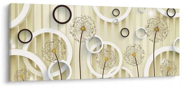 Tablou abstract a păpădiei (120x50 cm)