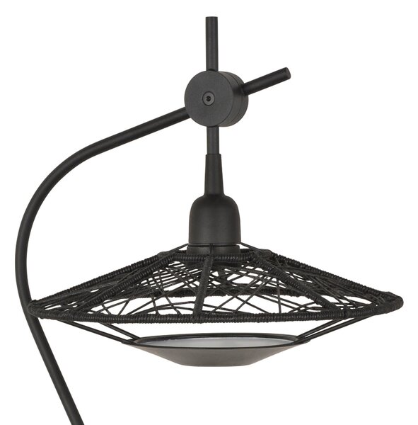 Lampă de masă Forestier, Carpa, Negru, dormitor, Țesătură / Textil, Design