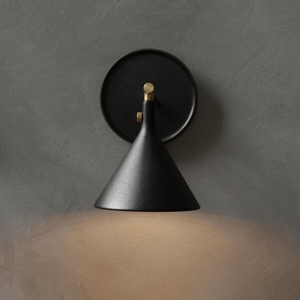 Lampă de perete Audo Copenhagen, Cast Sconce, reglabil, Negru, Baie, Aluminiu