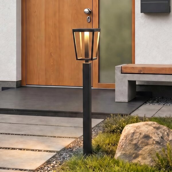 Lucande Bornă luminoasă LED Lynx, 95,5 cm, negru, IP65, Negru, Metal, Modern