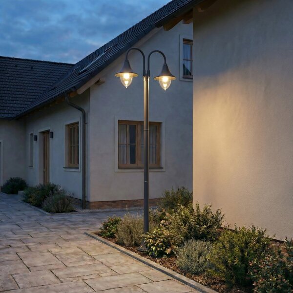 Lămpi de exterior Lindby, Madea, reglabil, Negru, Metal, Modern
