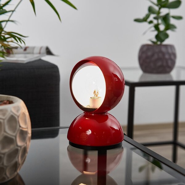 Lampă de masă Artemide, Eclisse, Roșu, Camera de zi, Metal, Design