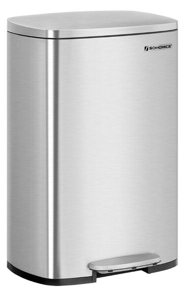Coș de gunoi TIDY cu închidere lentă, 50 l, argintiu SongmicsHome