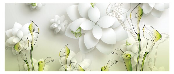 Tablou cu flori (120x50 cm)