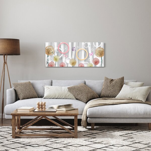 Tablou abstract cu păpădii (120x50 cm)