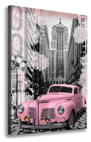 Imprimare tablou canvas masina roz