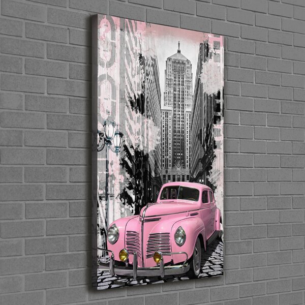 Imprimare tablou canvas masina roz