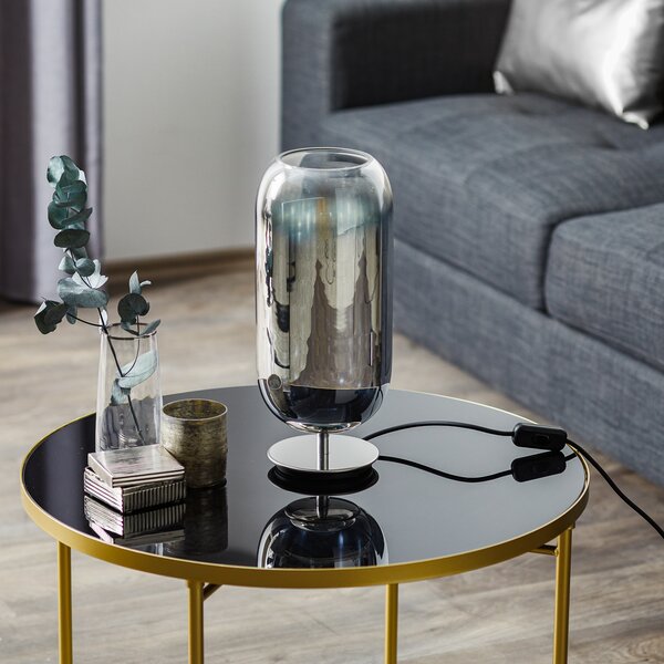 Lampă de masă Artemide, Gople Mini, Metalic, Camera de zi, Sticlă, Design