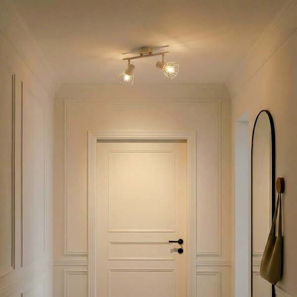 Plafoniere Lindby, Piena, reglabil, Bej, Sala de mese, Metal, Modern