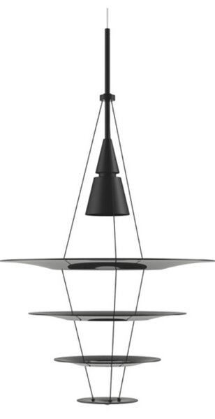 Lustră Pendul Louis Poulsen, Enigma, reglabil, Negru, Camera de zi, Metal, Design