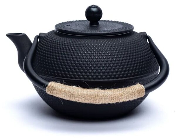 Ceainic din fonta cu infuzor metalic, Negru, 1200ml