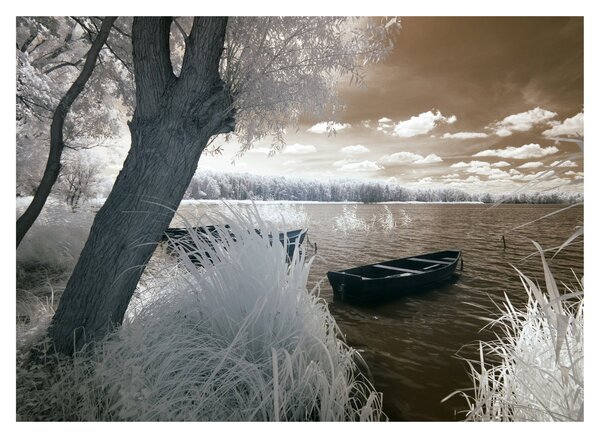 Tablou cu barca pe lac (70x50 cm)